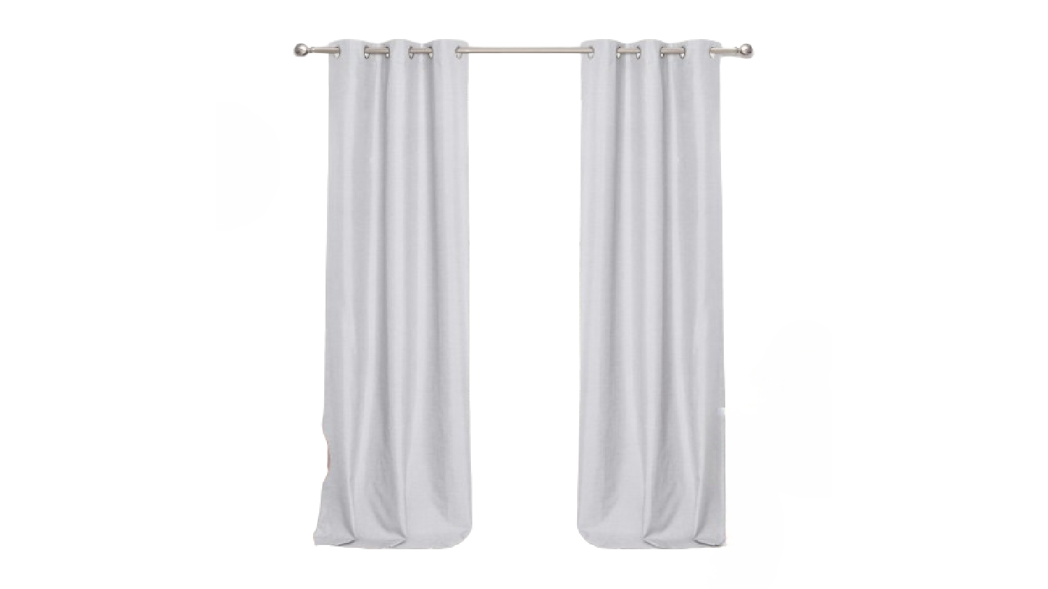 Sherwood Home Faux Linen Blackout Curtain Twin Pack 90 x 223cm - Grey