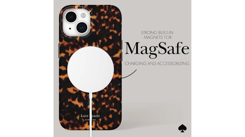 Kate Spade New York Protective Case with MagSafe for iPhone 15 - Tortoise