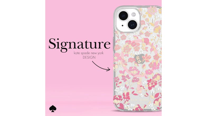 Kate Spade New York Protective Case with MagSafe for iPhone 15 - Flowerbed