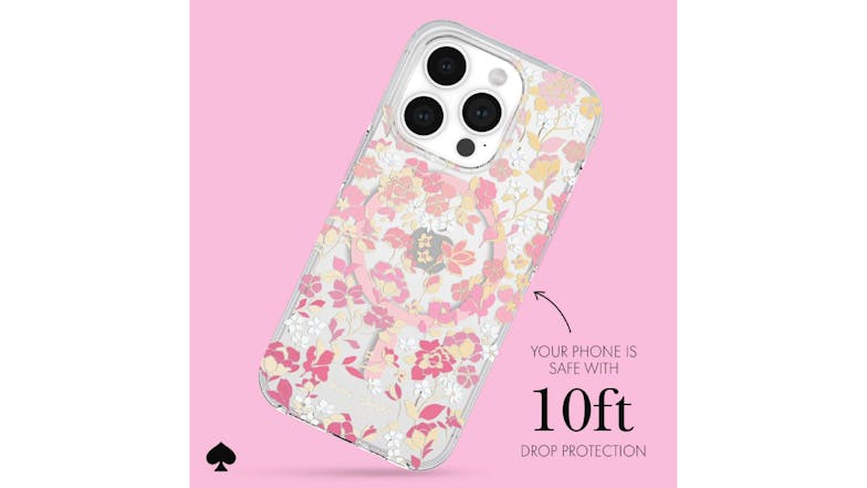 Kate Spade New York Protective Case with MagSafe for iPhone 15 Pro - Flowerbed