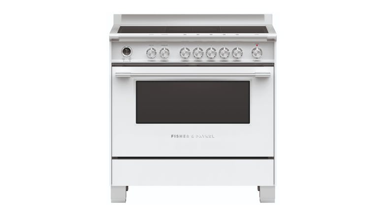 Fisher & Paykel 90cm Pyrolytic Freestanding Oven with Induction Cooktop - White (Series 9/OR90SCI6W1)