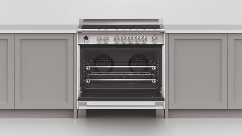 Fisher & Paykel 90cm Pyrolytic Freestanding Oven with Induction Cooktop - White (Series 9/OR90SCI6W1)