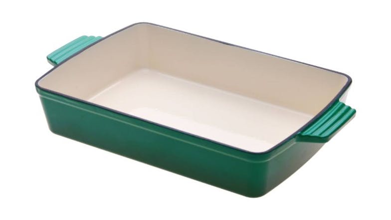 Gourmet Kitchen Cast Iron Baking Dish Rectangular 33cm - Eden Green