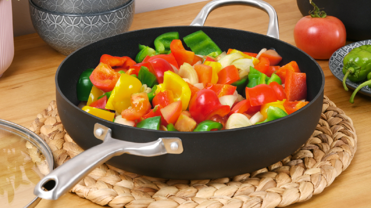 Meteore Non-Stick Deep Frypan w/ Lid 30cm