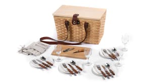 Vibes "Barossa" 4 Person Wicker Picnic Basket Set - Peach