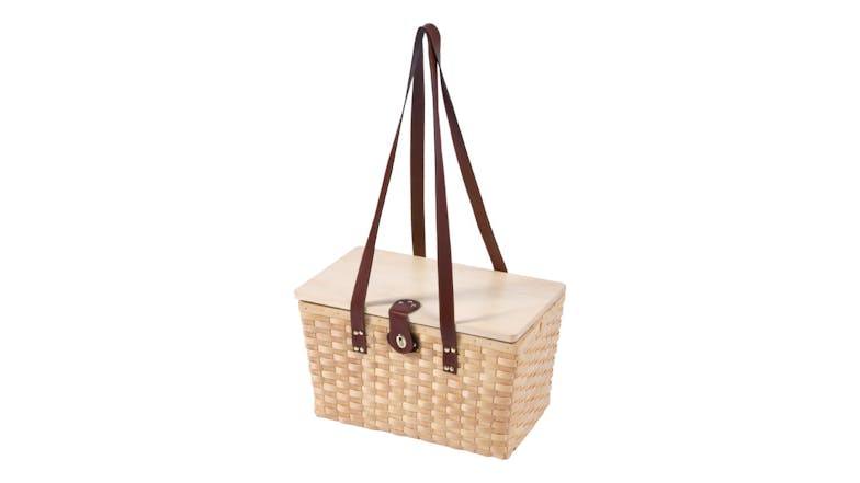 Vibes "Barossa" 4 Person Wicker Picnic Basket Set - Peach