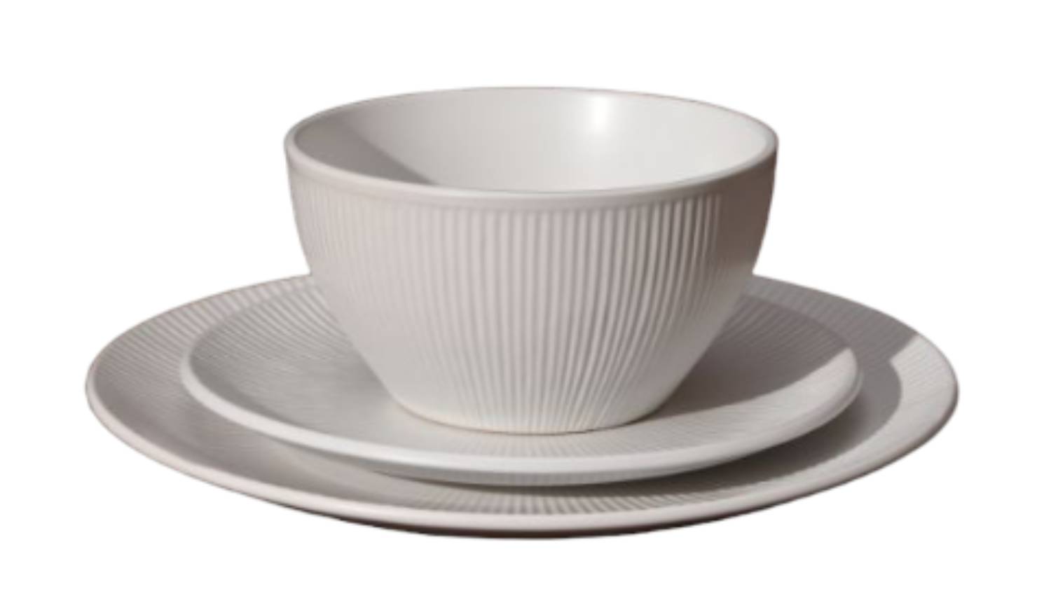 Cadence & Co. "Maze" Dining Set 12pcs. - Matte White/Gloss White