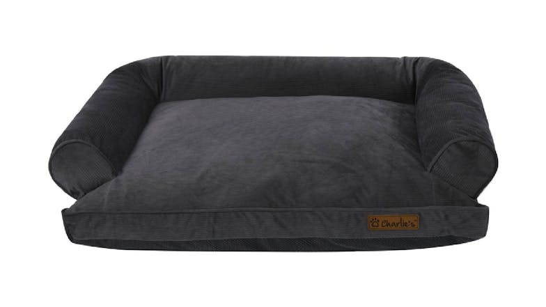 Charlie's "Ripley" Corduroy Pet Sofa Medium - Charcoal