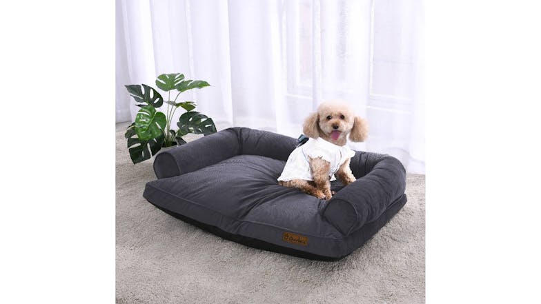 Charlie's "Ripley" Corduroy Pet Sofa Medium - Charcoal