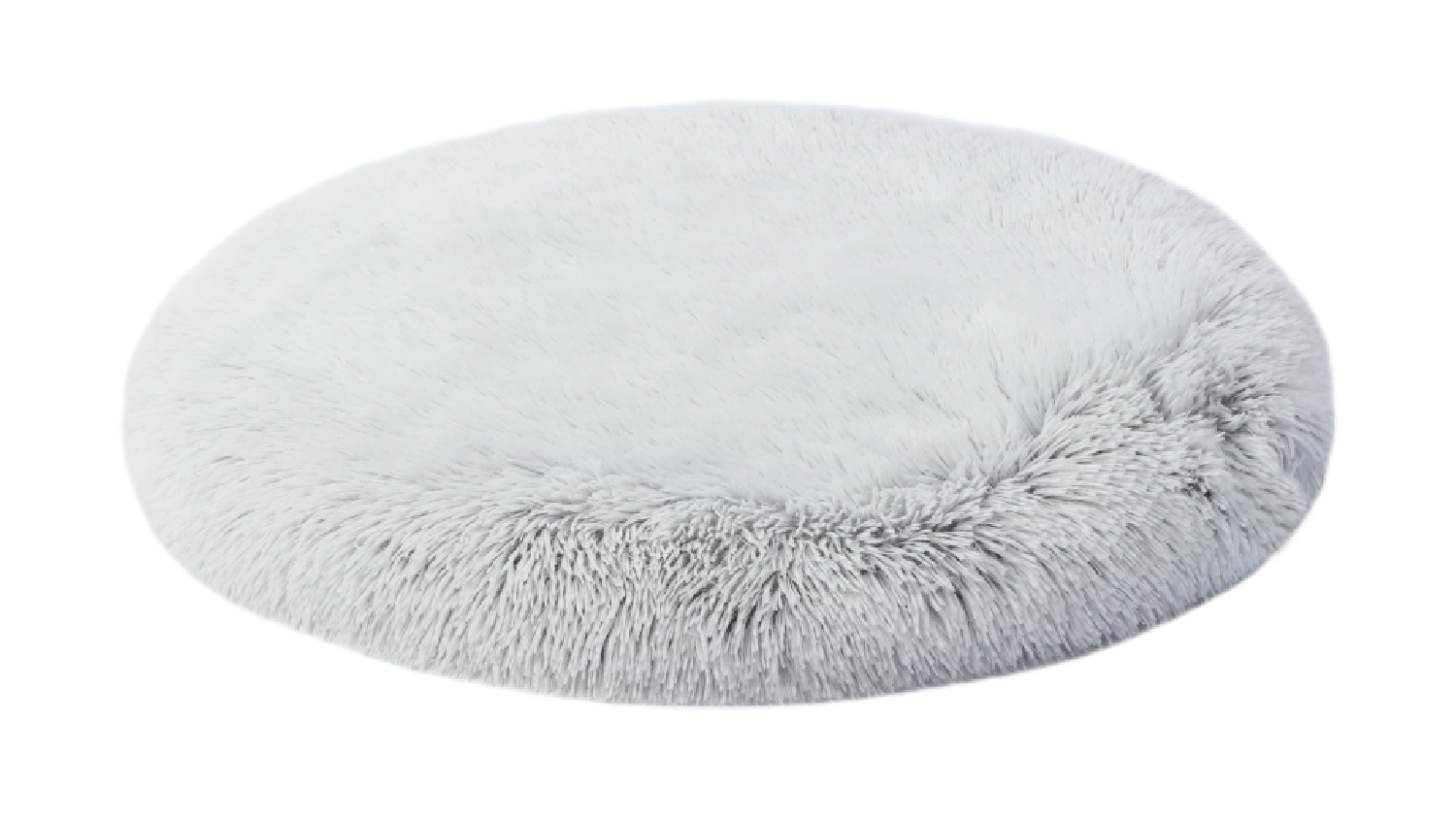 Charlie's Shaggy Faux Fur Round Lounge Pet Mat Medium - White