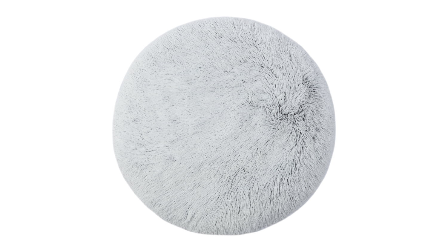 Charlie's Shaggy Faux Fur Round Lounge Pet Mat Medium - White