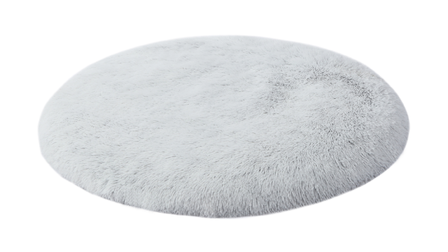 Charlie's Shaggy Faux Fur Round Lounge Pet Mat Large - White