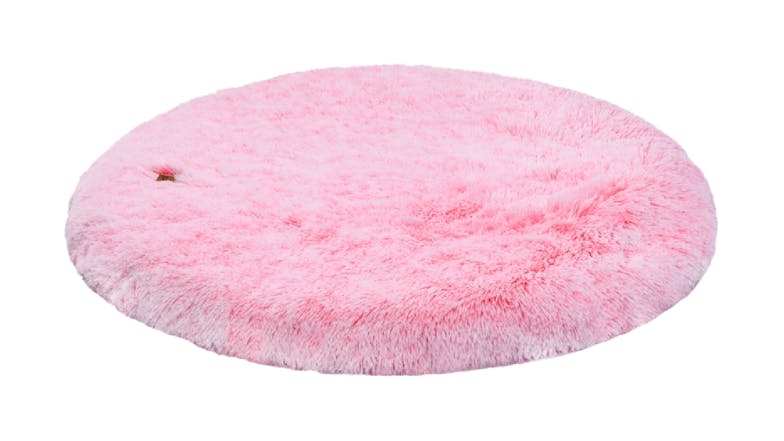 Charlie's Shaggy Faux Fur Round Lounge Pet Mat Large - Pink