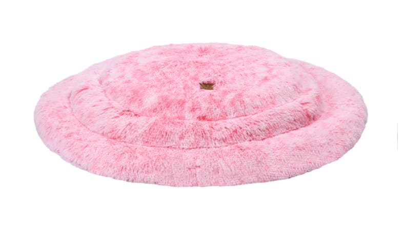 Charlie's Shaggy Faux Fur Round Lounge Pet Mat Large - Pink
