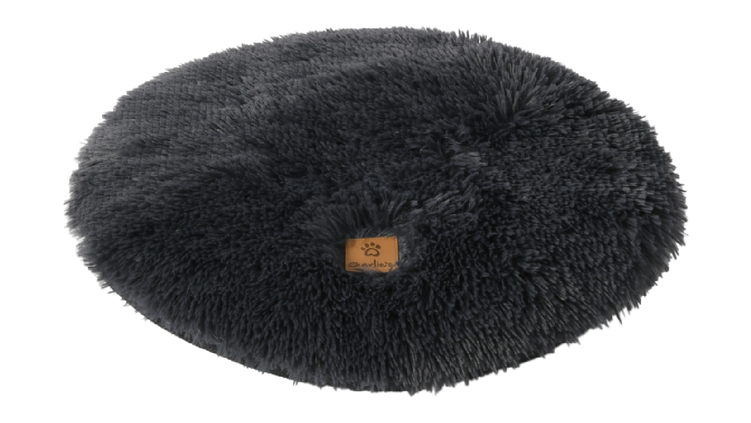 Charlie's Shaggy Faux Fur Round Lounge Pet Mat Medium - Charcoal