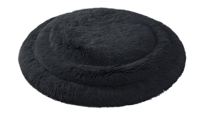 Charlie's Shaggy Faux Fur Round Lounge Pet Mat Medium - Charcoal