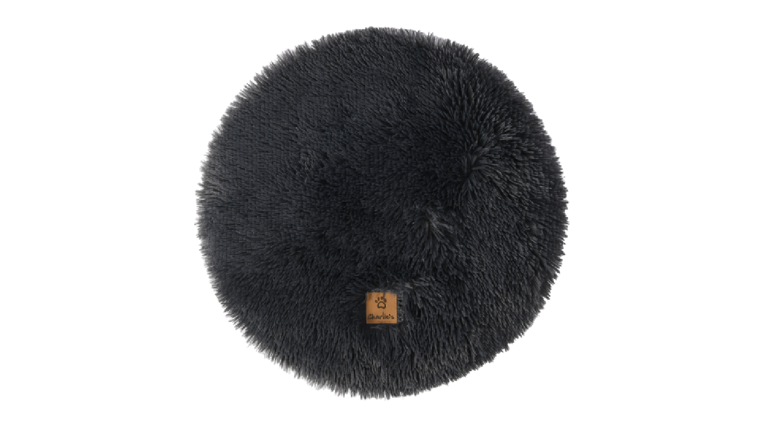 Charlie's Shaggy Faux Fur Round Lounge Pet Mat Medium - Charcoal