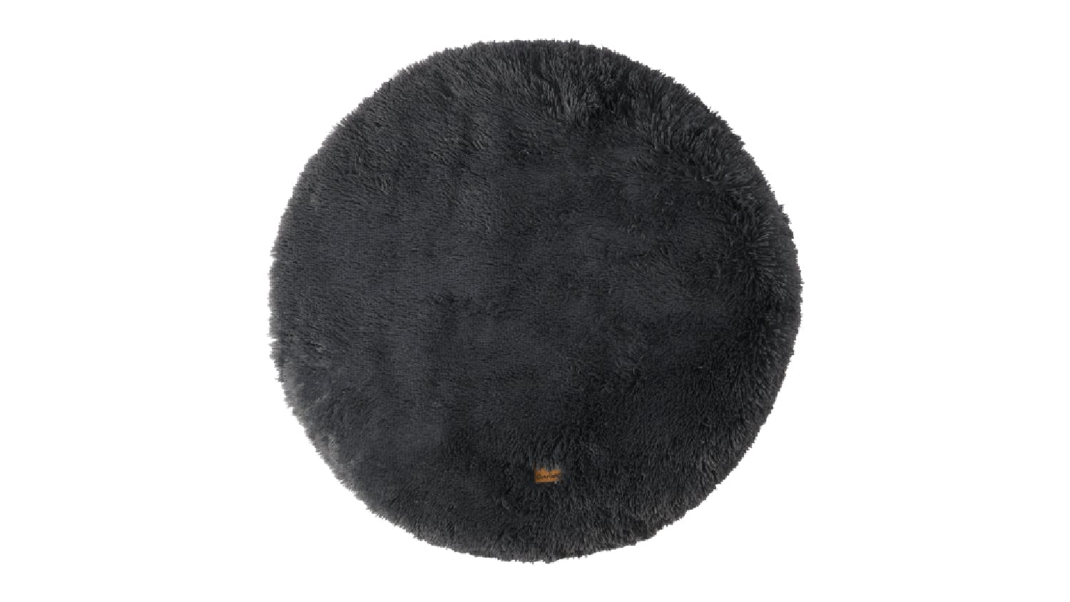 Charlie's Shaggy Faux Fur Round Lounge Pet Mat Large - Charcoal