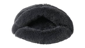 Charlie's Shaggy Faux Fur Cat Igloo - Charcoal