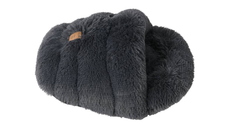 Charlie's Shaggy Faux Fur Cat Igloo - Charcoal