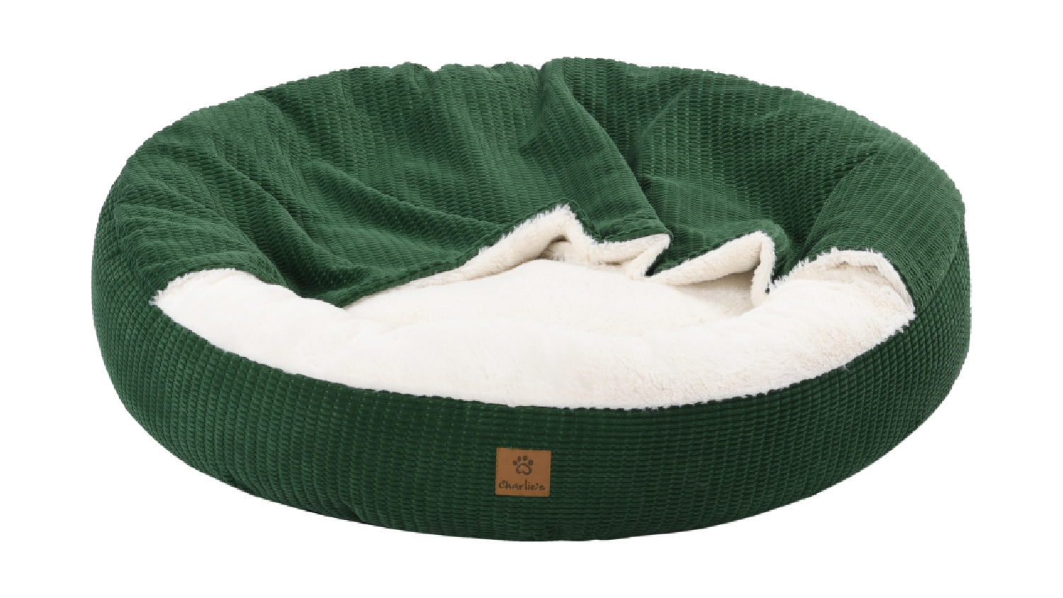 Charlie's "Snookie" Corncob Fabric Pet Bed with Hood Large - Green