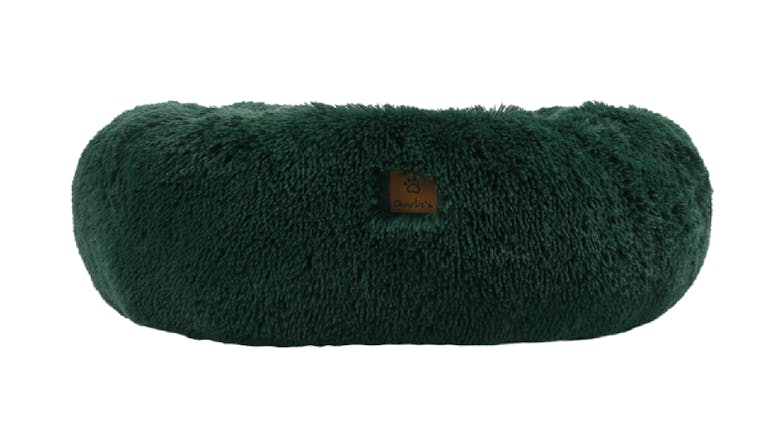 Charlie's Shaggy Faux Fur Round Pet Bed Medium - Eden Green