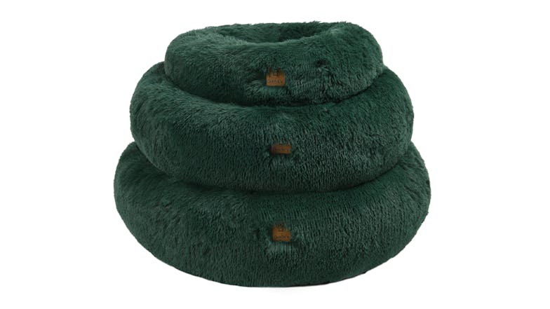 Charlie's Shaggy Faux Fur Round Pet Bed Medium - Eden Green