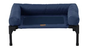 Charlie's levated Hammock Pet Bed w/ Bolster Support Small - Blue
