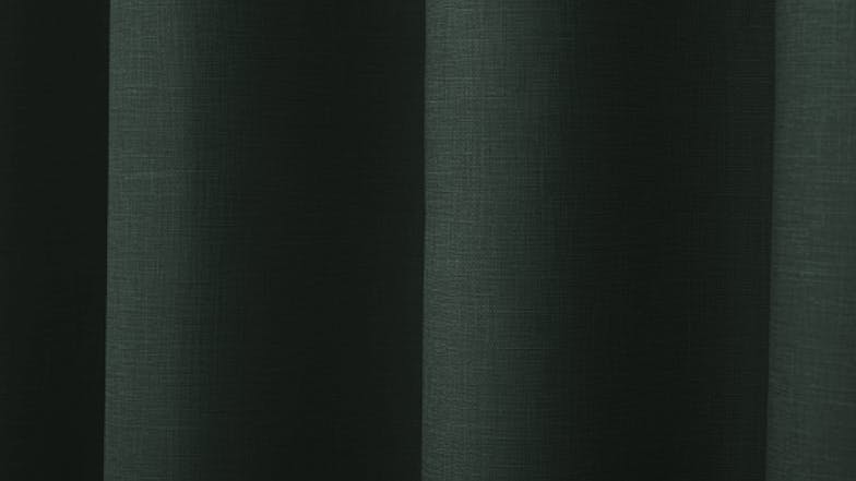 Sherwood Home Faux Linen Blackout Curtain Twin Pack 90 x 223cm - Forest Green