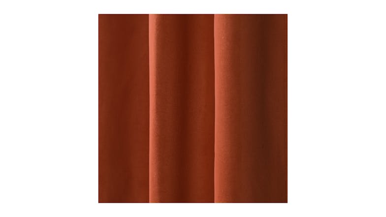Cadence & Co. "Byron" Matte Velvet Blackout Curtain Twin Pack 135 x 223cm - Rust