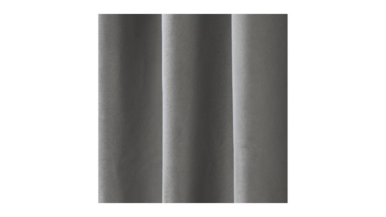 Cadence & Co. "Byron" Matte Velvet Blackout Curtain Twin Pack 180 x 223cm - Silver