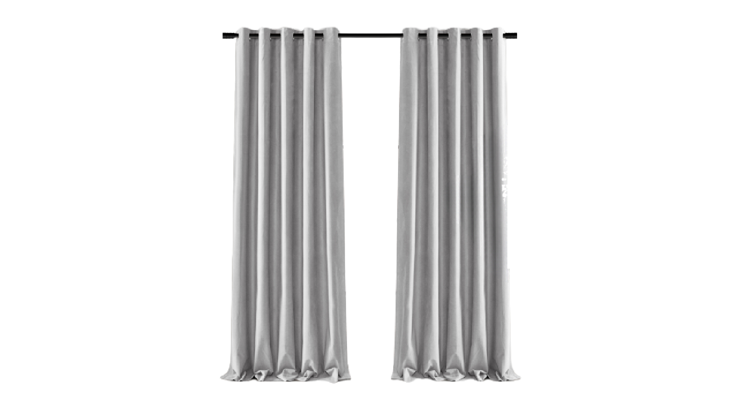Cadence & Co. "Byron" Matte Velvet Blackout Curtain Twin Pack 225 x 223cm - Silver