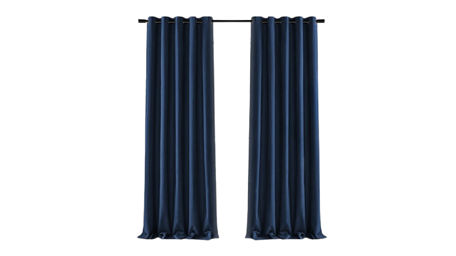 Cadence & Co. "Byron" Matte Velvet Blackout Curtain Twin Pack 180 x 223cm - Navy Blue