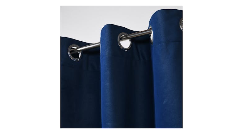 Cadence & Co. "Byron" Matte Velvet Blackout Curtain Twin Pack 180 x 223cm - Navy Blue