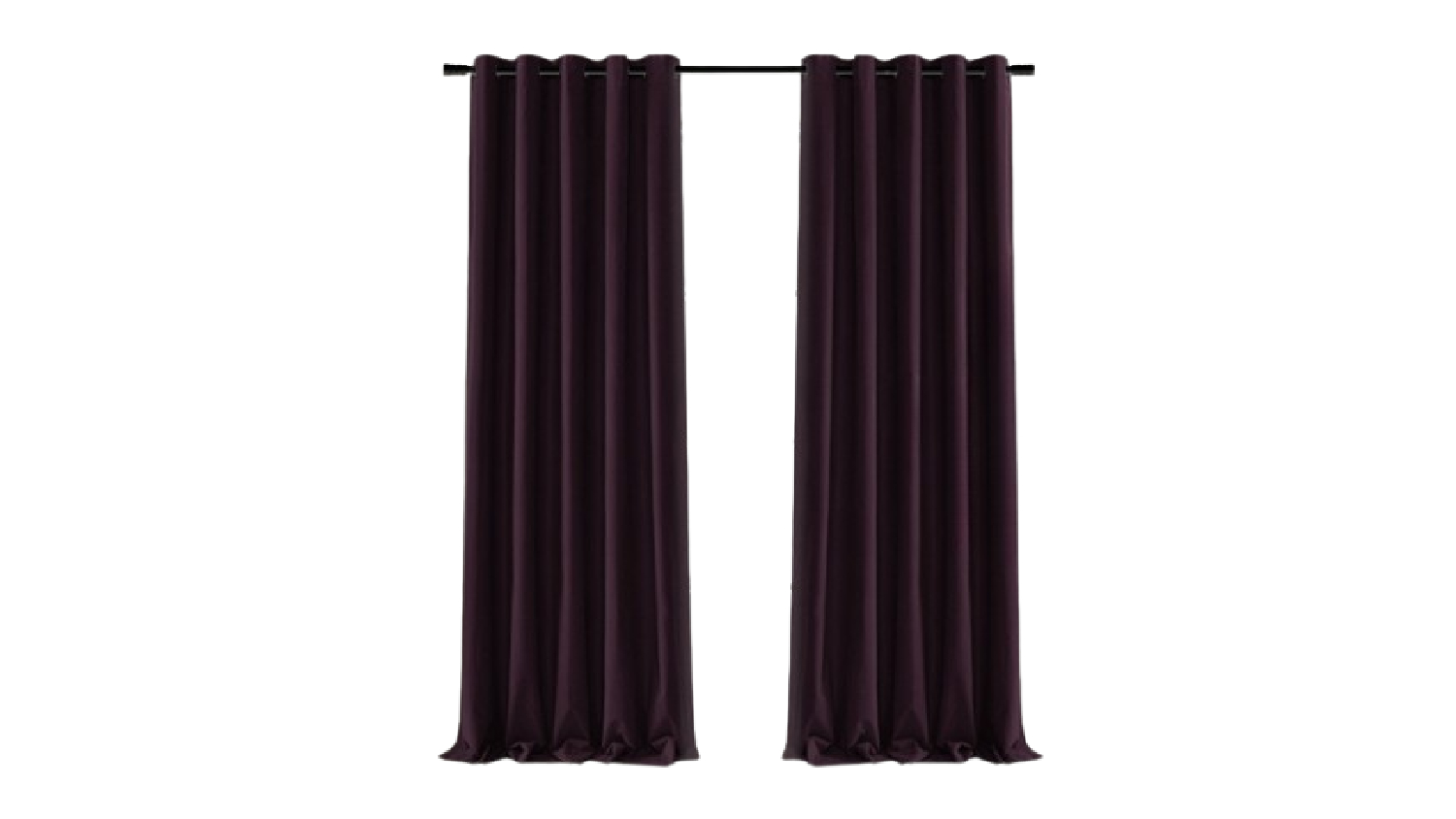 Cadence & Co. "Byron" Matte Velvet Blackout Curtain Twin Pack 180 x 223cm - Aubergine