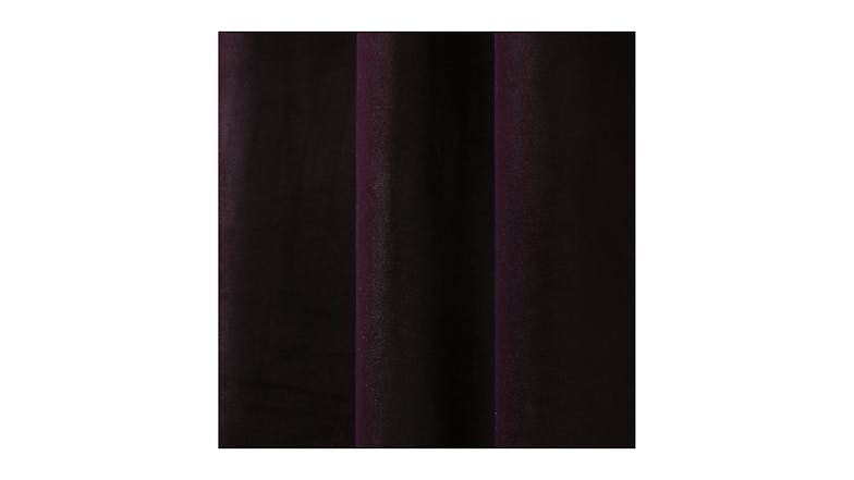 Cadence & Co. "Byron" Matte Velvet Blackout Curtain Twin Pack 180 x 223cm - Aubergine