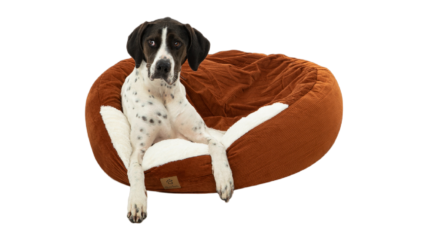 Charlie's "Snookie" Corduroy Fabric Pet Bed w/ Hood Medium - Terracotta