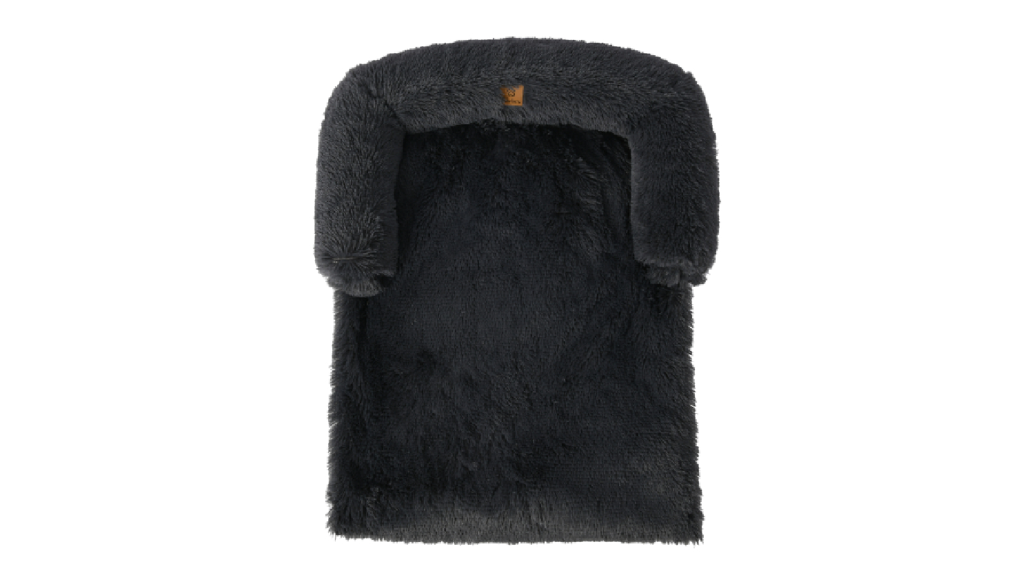 Charlie's Shaggy Faux Fur Square Pet Bed w/ Padded Bolster Large - Charcoal