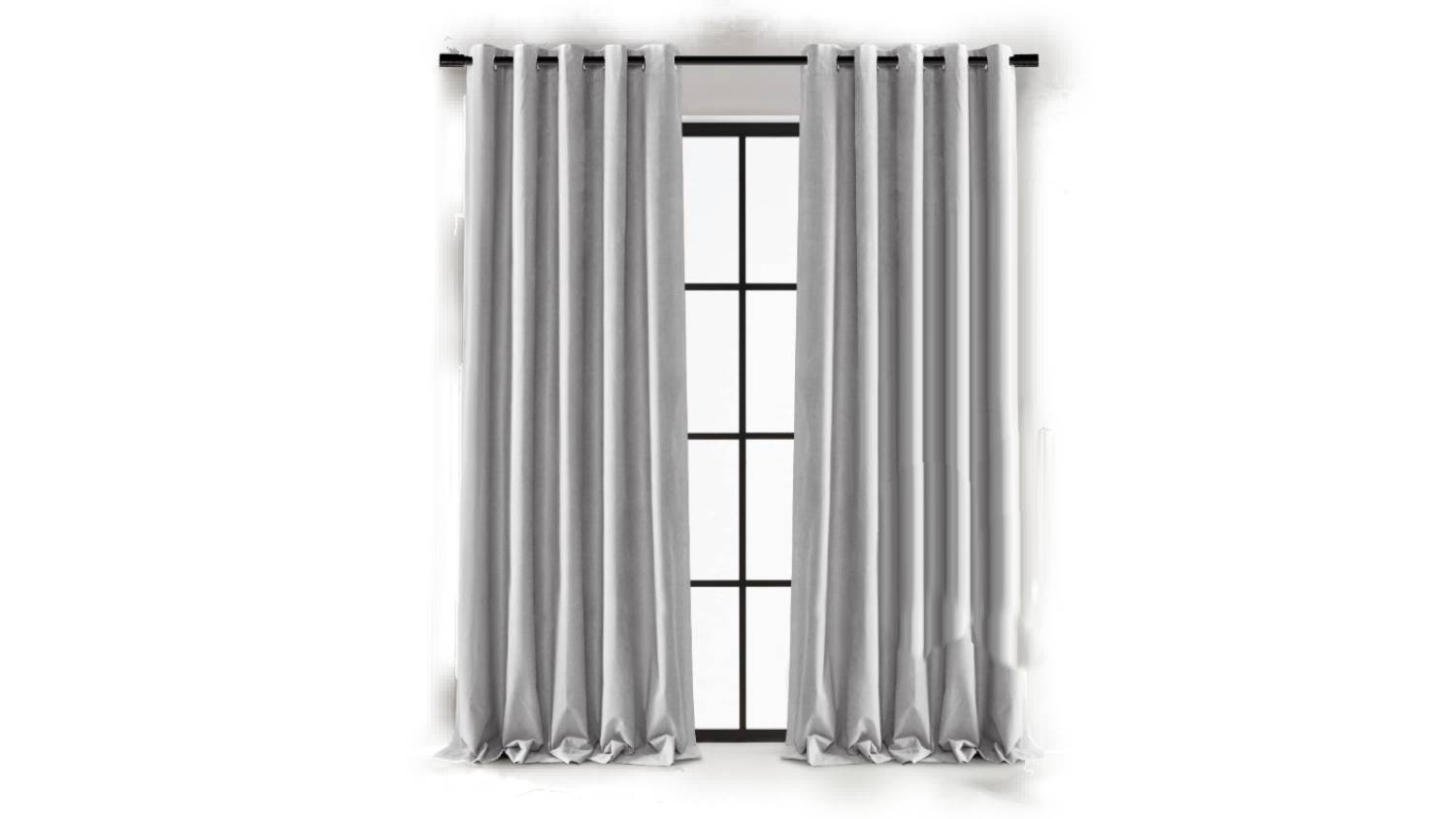 Cadence & Co. "Byron" Matte Velvet Blackout Curtain Twin Pack 90 x 223cm - Silver