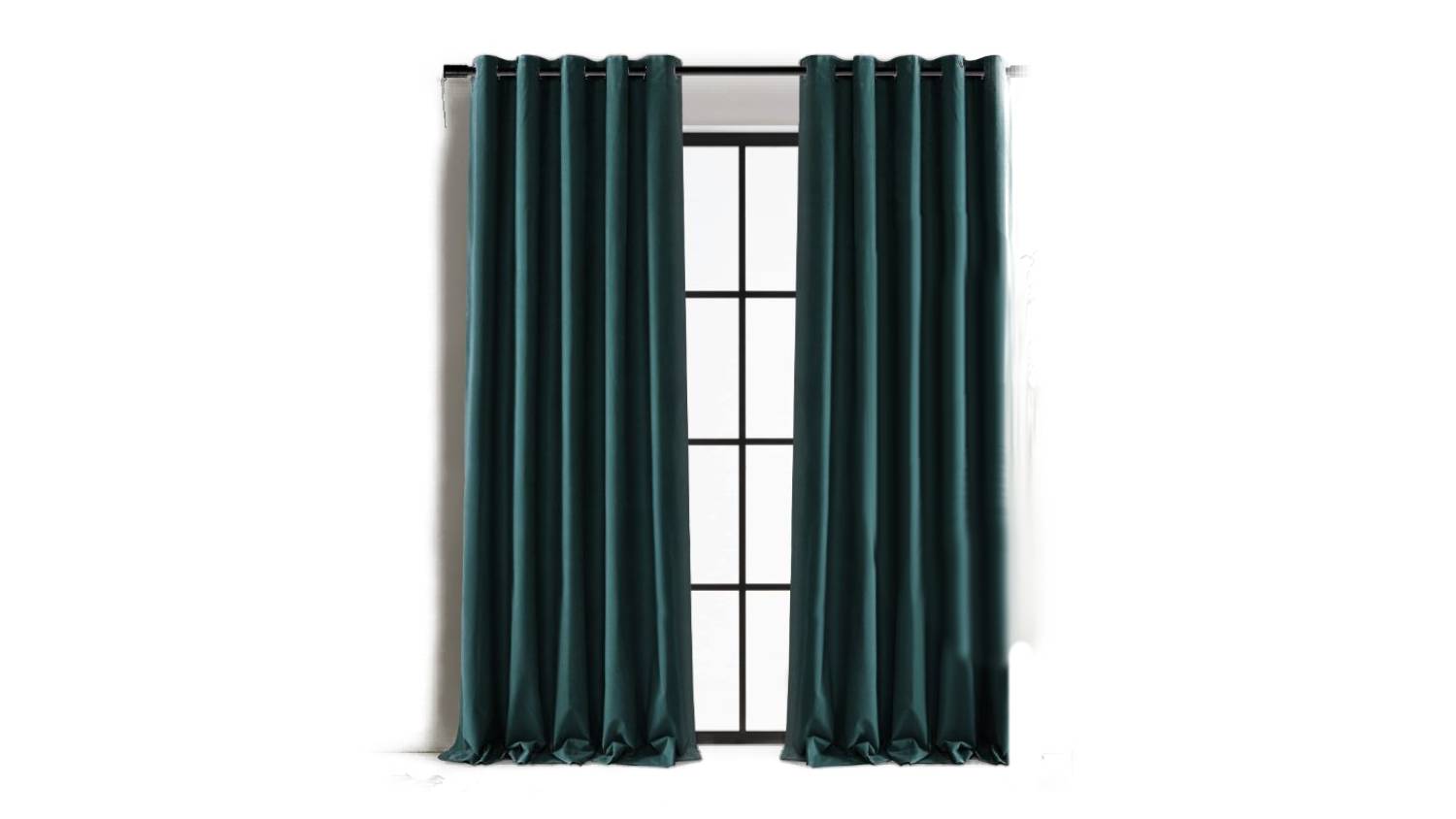 Cadence & Co. "Byron" Matte Velvet Blackout Curtain Twin Pack 90 x 223cm - Green