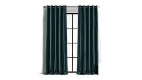 Cadence & Co. "Byron" Matte Velvet Blackout Curtain Twin Pack 225 x 223cm - Green