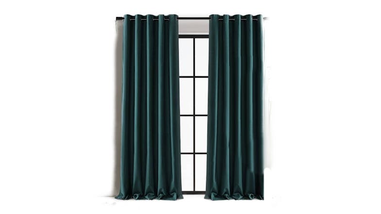 Cadence & Co. "Byron" Matte Velvet Blackout Curtain Twin Pack 225 x 223cm - Green