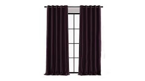 Cadence & Co. "Byron" Matte Velvet Blackout Curtain Twin Pack 90 x 223cm - Aubergine