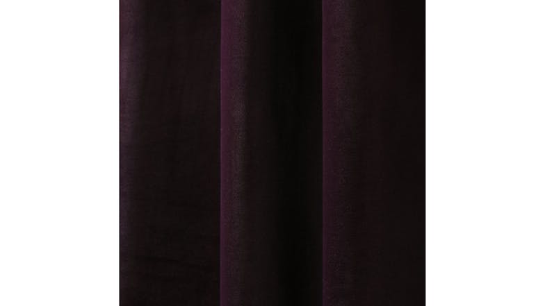 Cadence & Co. "Byron" Matte Velvet Blackout Curtain Twin Pack 135 x 223cm - Aubergine