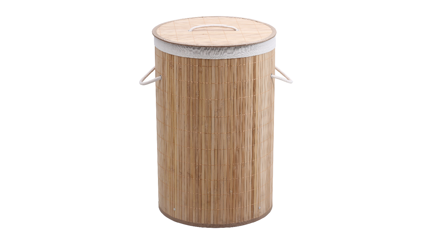 Sherwood Home Collapsable Round Bamboo Hamper