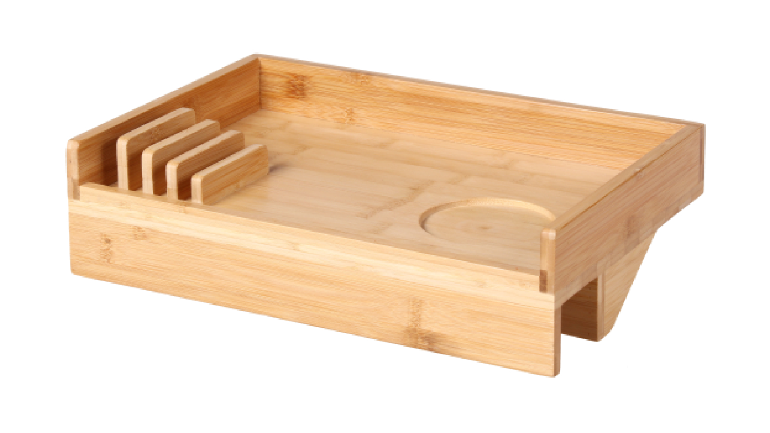 Sherwood Home Bedside Shelf w/ Adjusting Clamp - Natural Bamboo