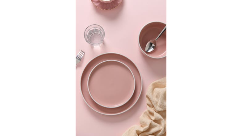 Cadence & Co.  "Muse" Dining Set 12pcs. - Matte Pink/White