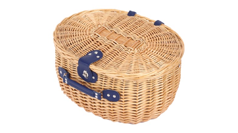 Sherwood Home "Adelaide" Oval Wicker Picnic Set & Basket - Natural