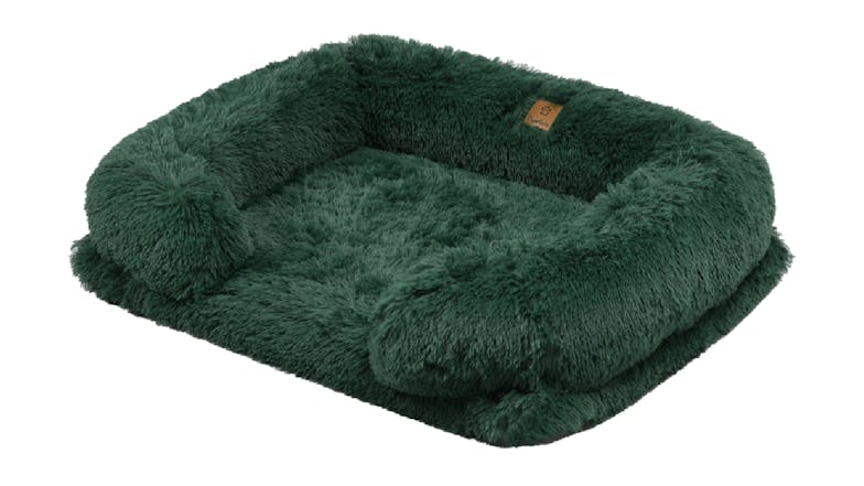 Charlie's Shaggy Faux Fur Ultra-Soft Memory Foam Pet Sofa Medium - Green