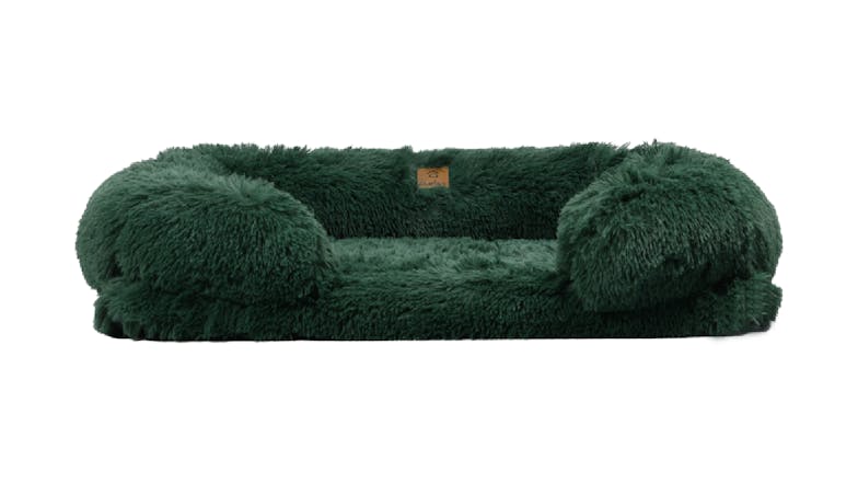 Charlie's Shaggy Faux Fur Ultra-Soft Memory Foam Pet Sofa Medium - Green